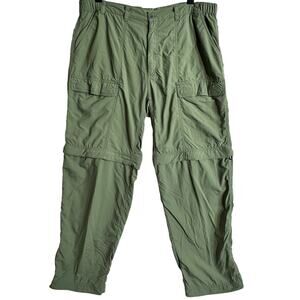 White Sierra Convertible Pants Women's L Green Hiking Zip Off Cargo Outdoor